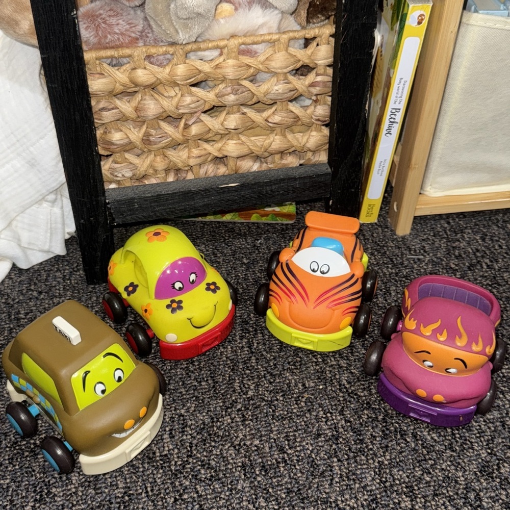 B.toys Colorful Cartoon Car Toy Set